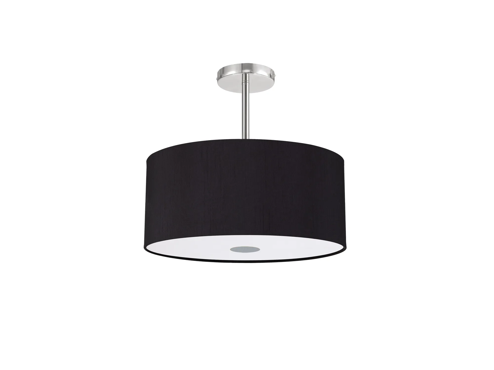 Baymont 40cm Semi Flush 5 Light Polished Chrome, Midnight Black/Green Olive, Frosted Diffuser DK0457  Deco Baymont CH BL/GR